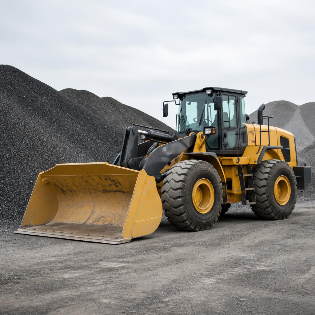 Wheel loader at a work site